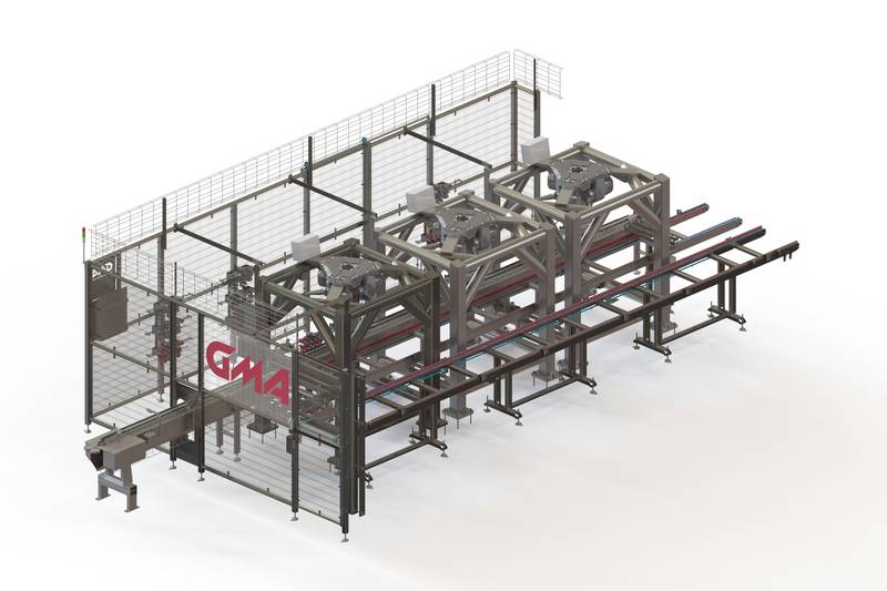biscuit tray loading robotic cell